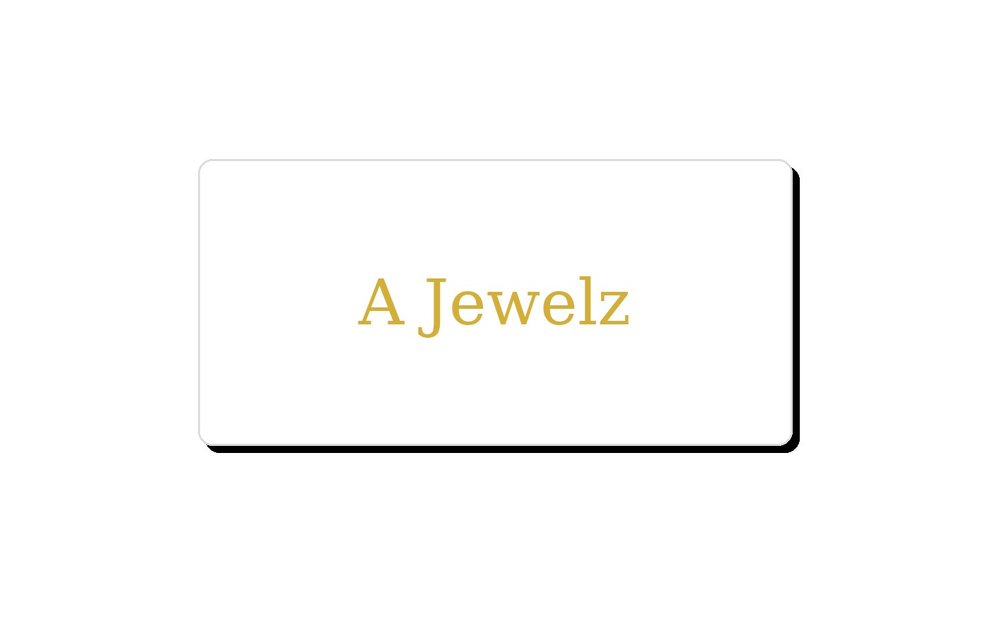 A Jewelz packaging — white box with gold writing